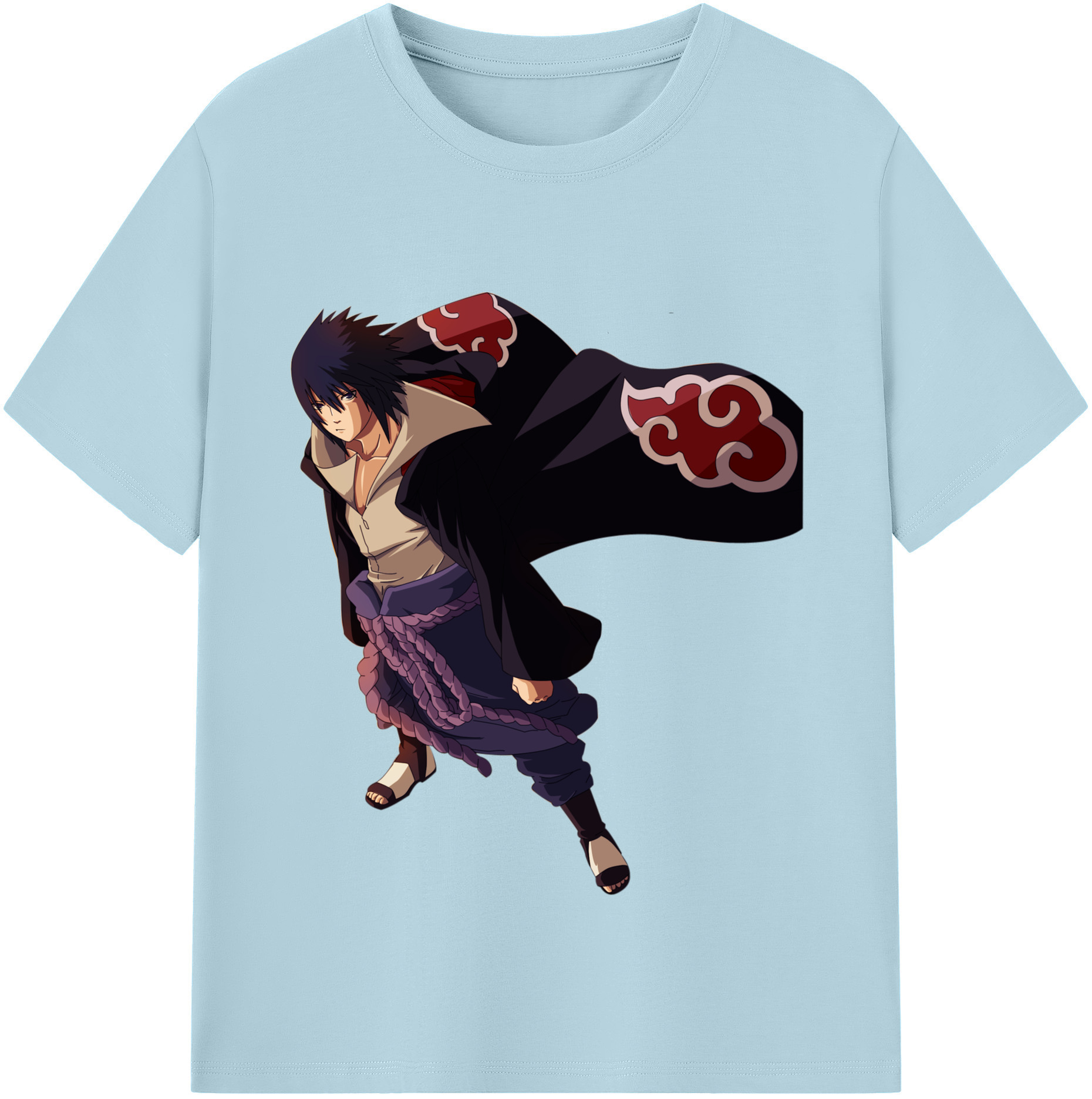 （画像用） NARUTO -ナルト- うちは サスケ Uchiha Sasuke 綿100％半袖Tシャツ（フロントプリント）